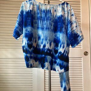 Michael Kors Blue Tie-Dye Top Size XS